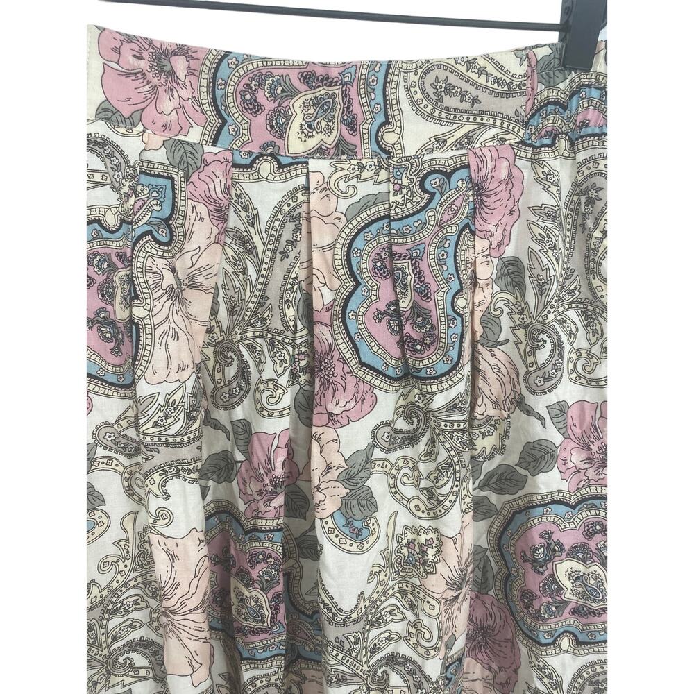Vintage 1980's Norton McNaughton Womens 14 Paisley Floral Maxi Pleated Skirt - Picture 2 of 6